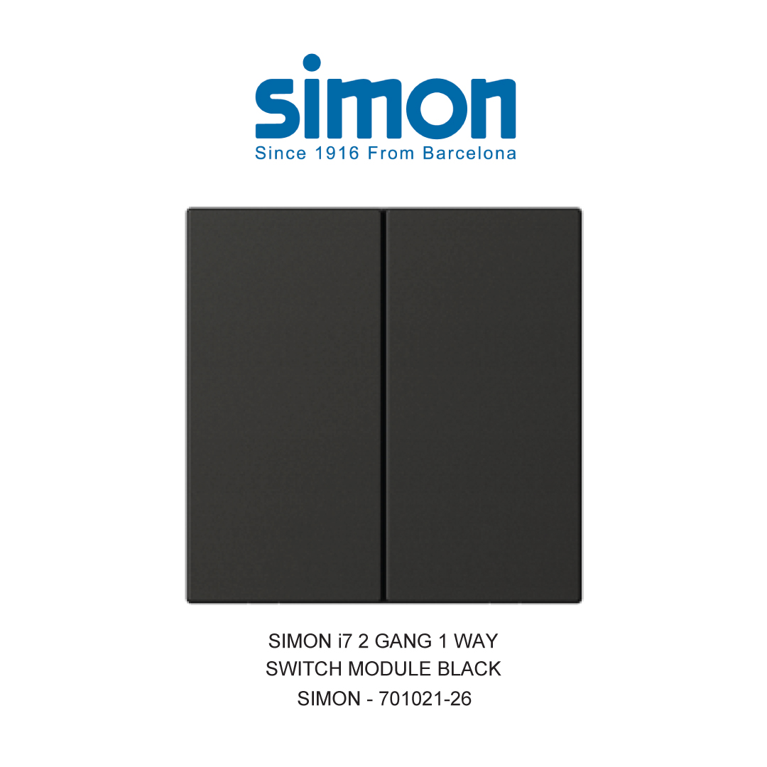 SIMON i7 2 GANG 1 WAY SWITCH MODULE BLACK