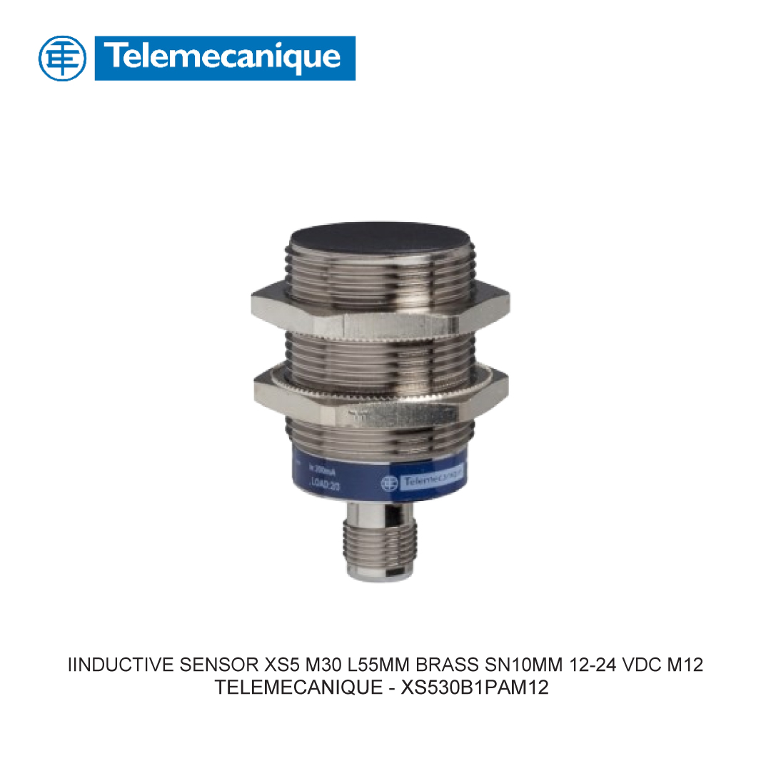INDUCTIVE SENSOR XS5 M30 L55MM BRASS SN10MM 12-24 VDC M12