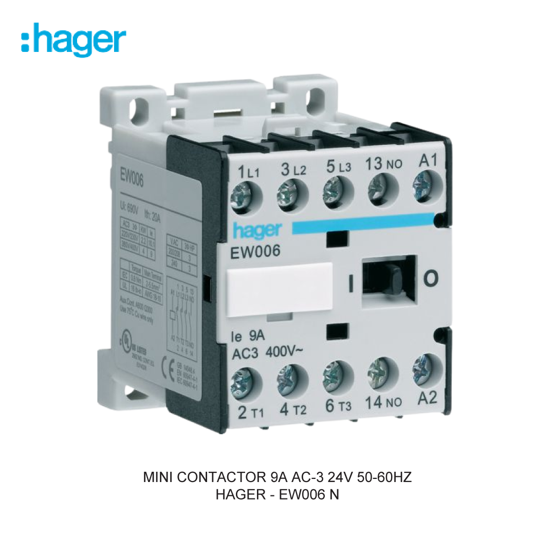 MINI CONTACTOR 9A AC-3 24V 50-60HZ