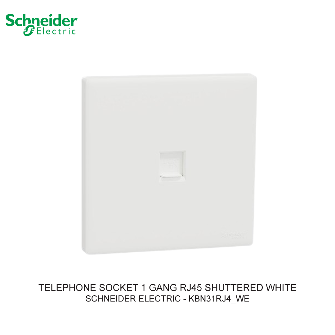TELEPHONE SOCKET 1 GANG RJ45 SHUTTERED WHITE VIVACE E