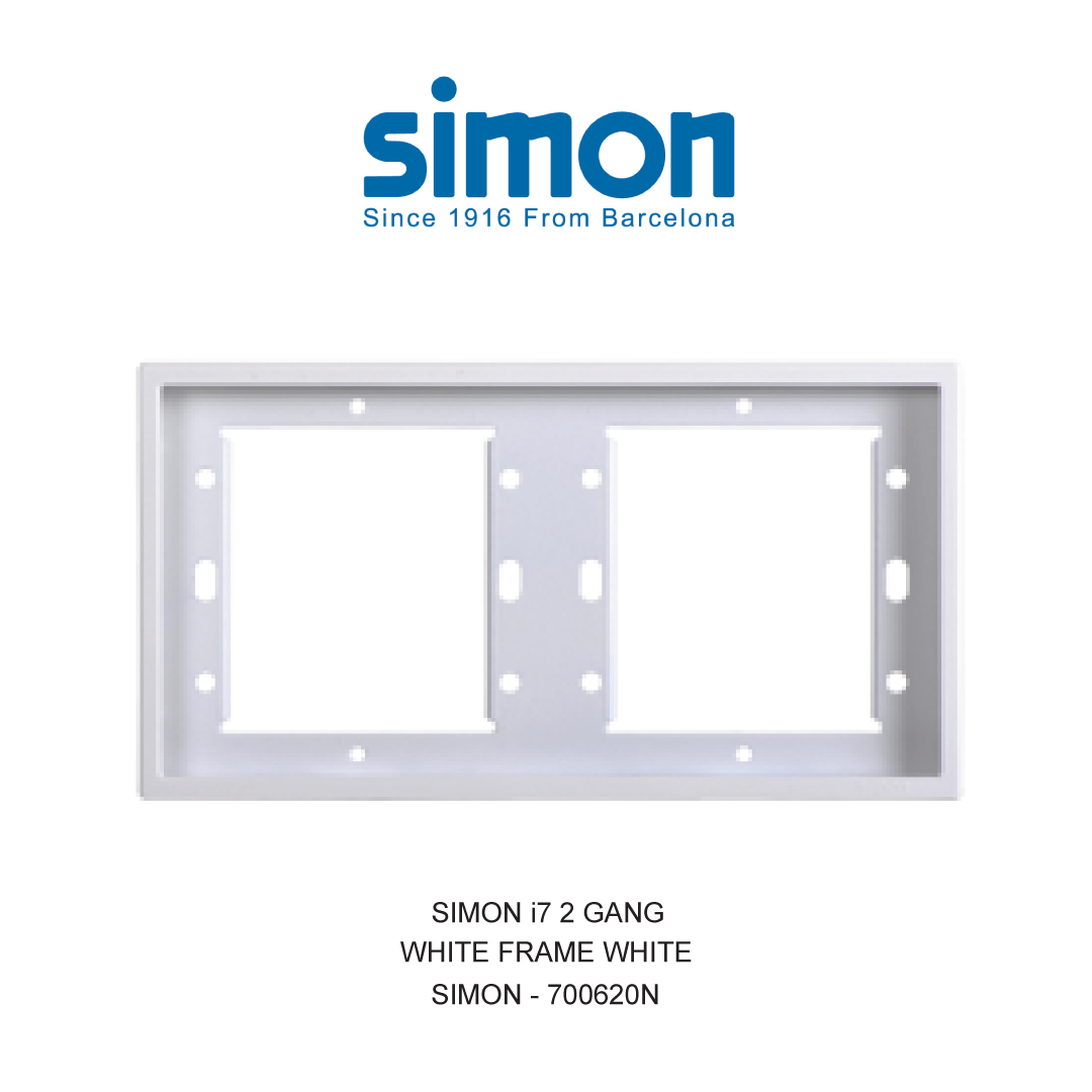 SIMON i7 BINGKAI PUTIH 2 GANG PUTIH