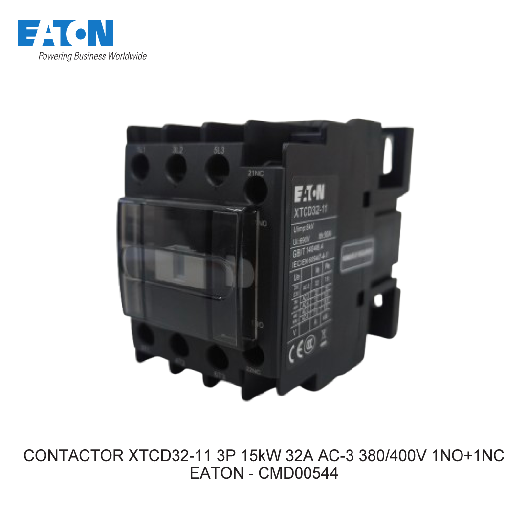 CONTACTOR XTCD32-11 3P 15kW 32A AC-3 380/400V 1NO+1NC