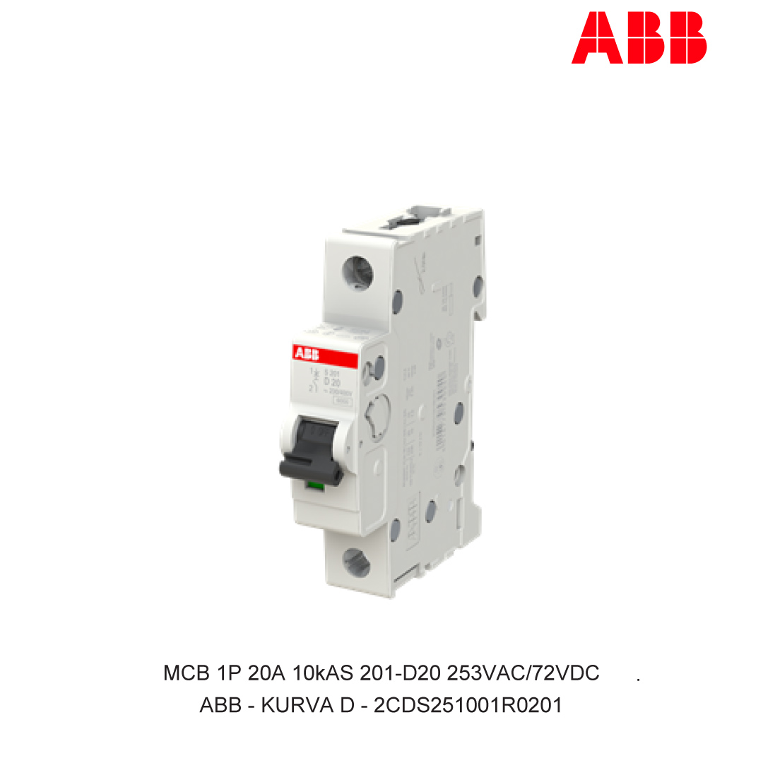 MCB 1P 20A 6kA/10kA CURVA D