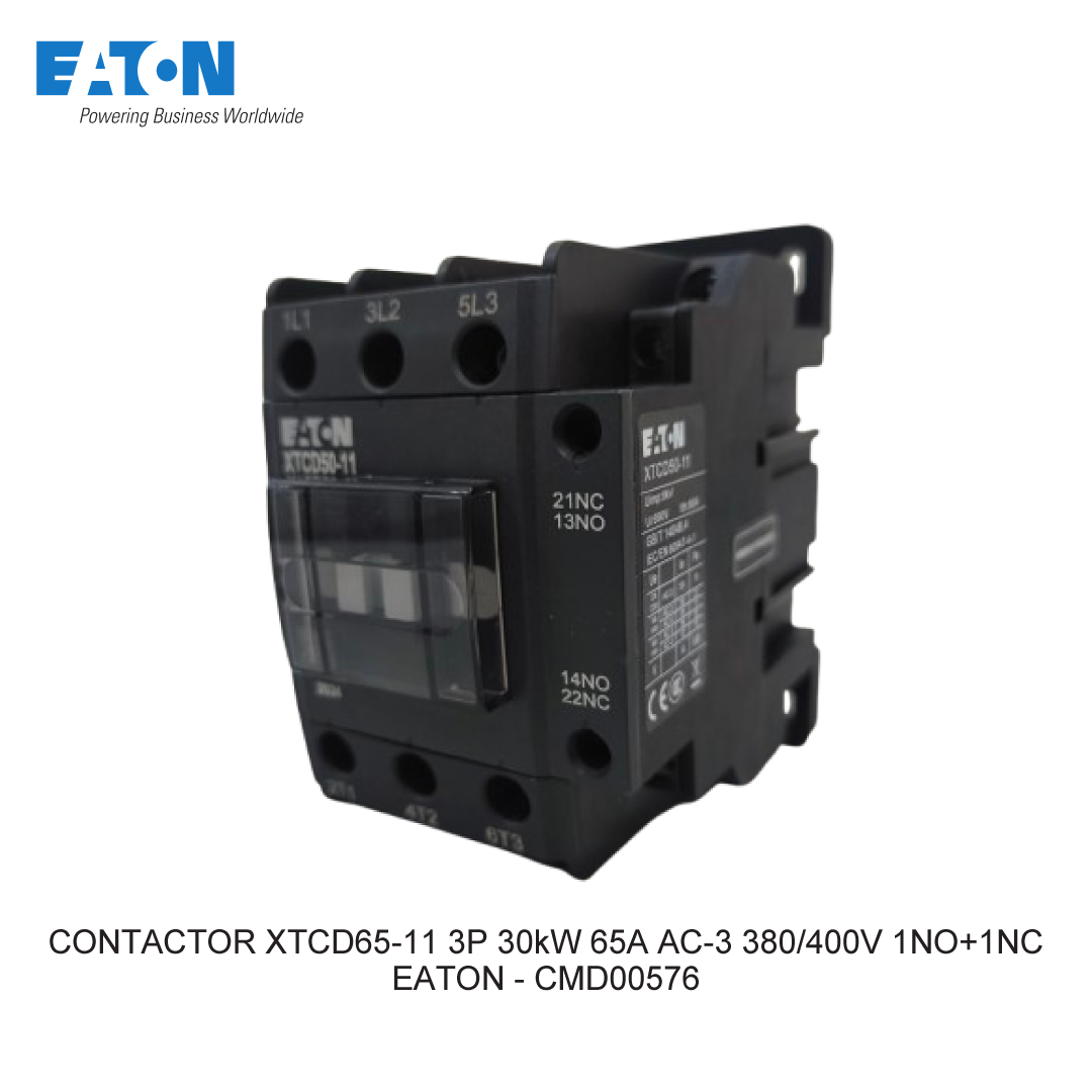 CONTACTOR XTCD65-11 3P 30kW 65A AC-3 380/400V 1NO+1NC