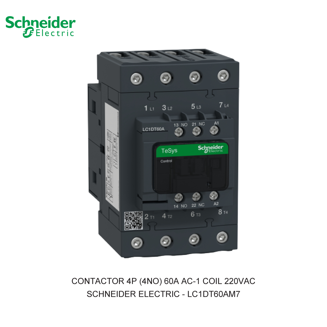 CONTACTOR 4P (4NO) 60A AC-1 COIL 220VAC