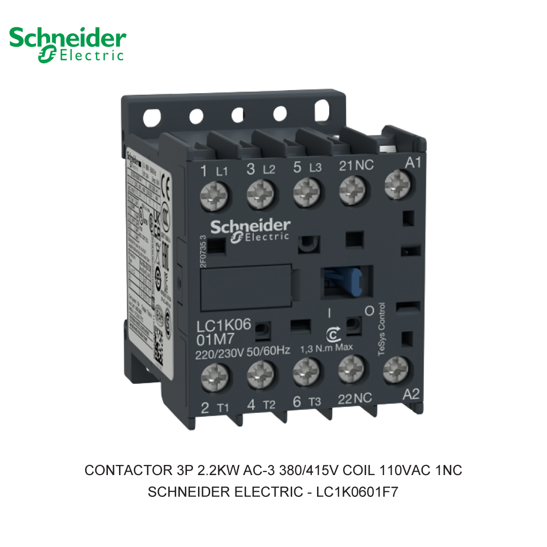 CONTACTOR 3P 2.2KW AC-3 380/415V COIL 110VAC 1NC