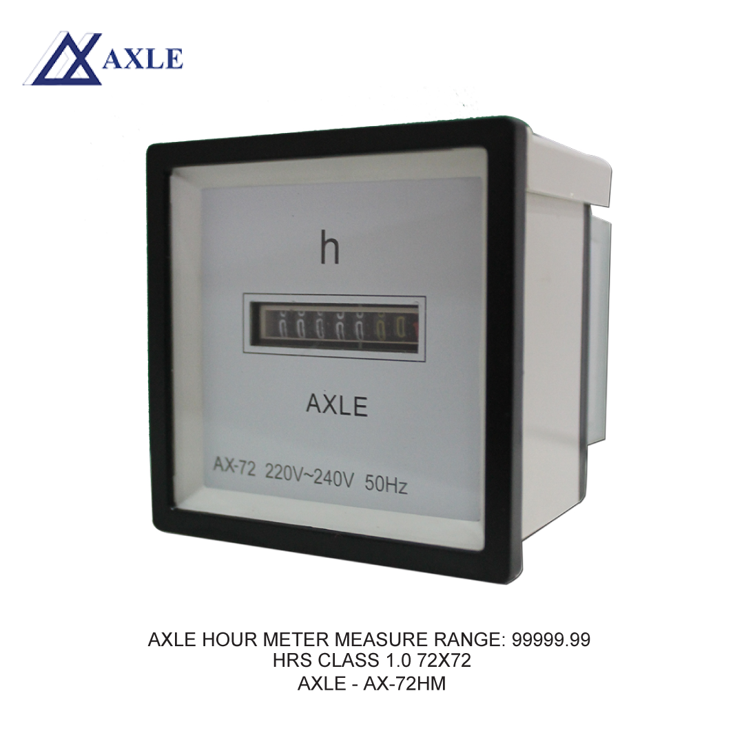 AXLE HOUR METER MEASURE RANGE: 99999.99 HRS CLASS 1.0 72X72