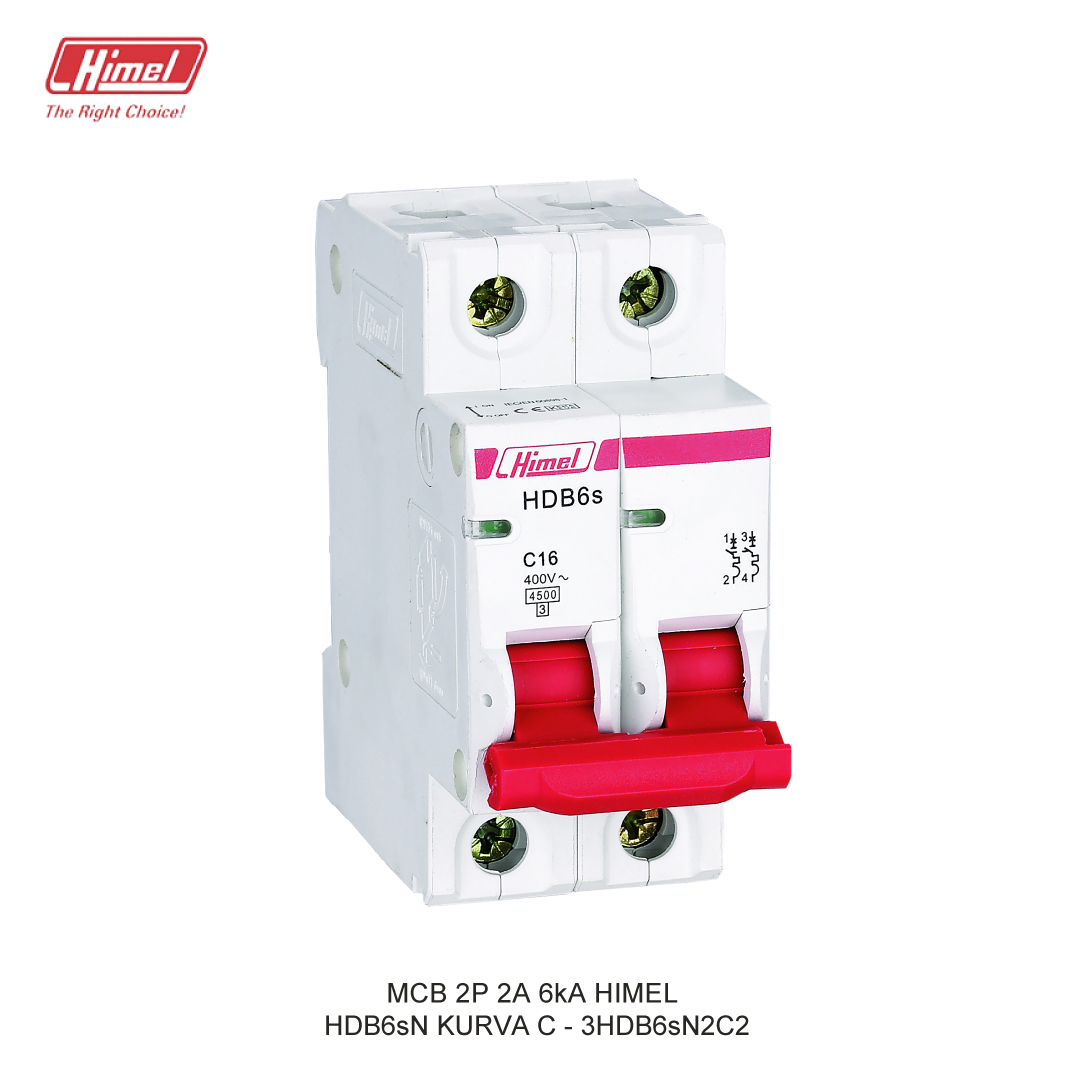 MCB HIMEL HDB6sN C 2P 2A 6kA