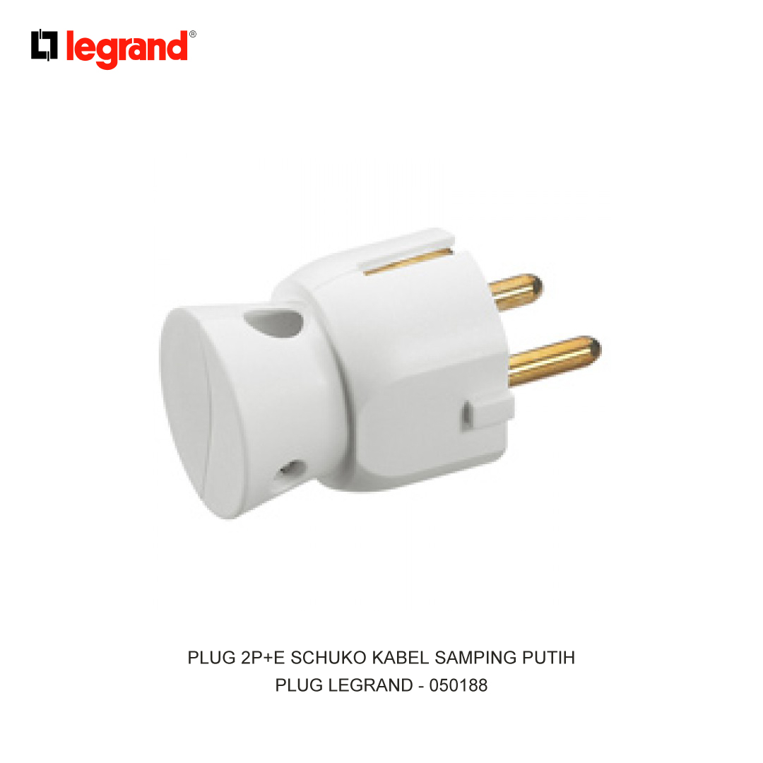 PLUG 2P+E SCHUKO SIDE PUTIH