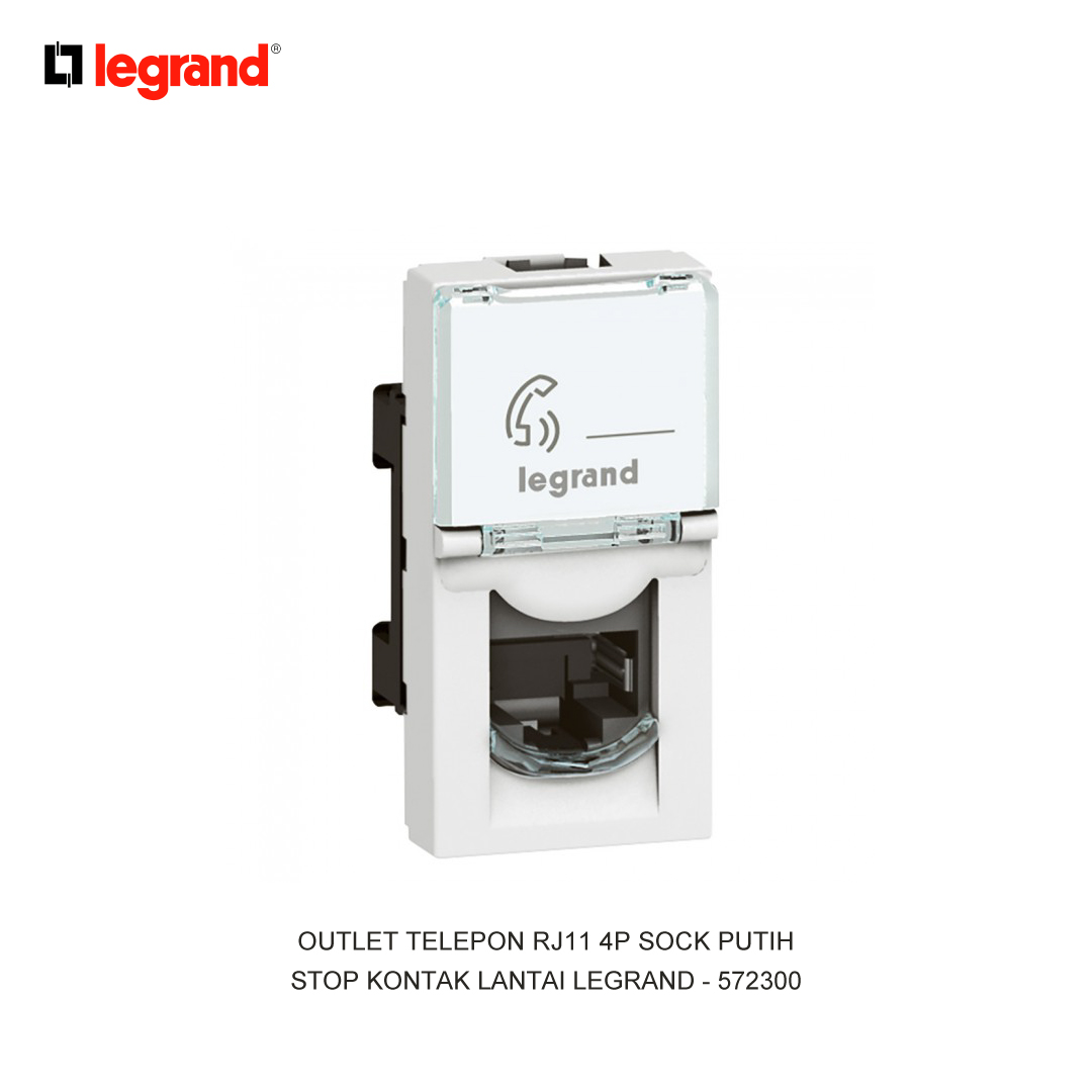 OUTLET TELEPHONE RJ11 4P SOCK WHITE