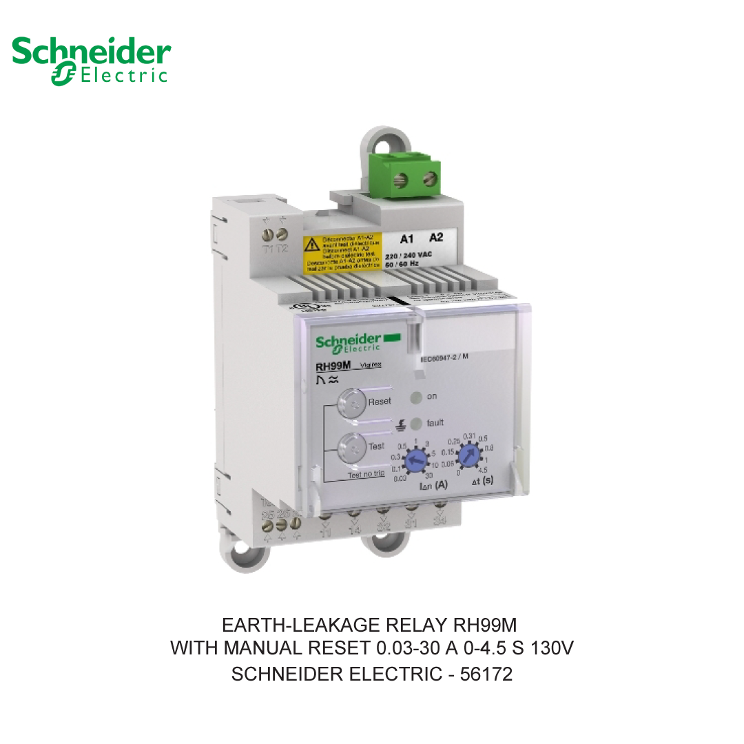 EARTH-LEAKAGE RELAY RH99M WITH MANUAL RESET 0.03-30 A 0-4.5 S 130V