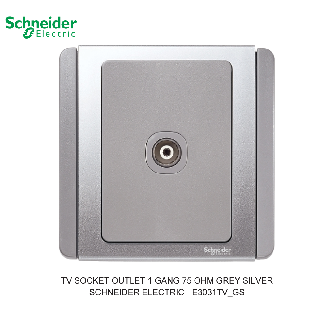 TV SOCKET OUTLET 1 GANG 75 OHM GREY SILVER