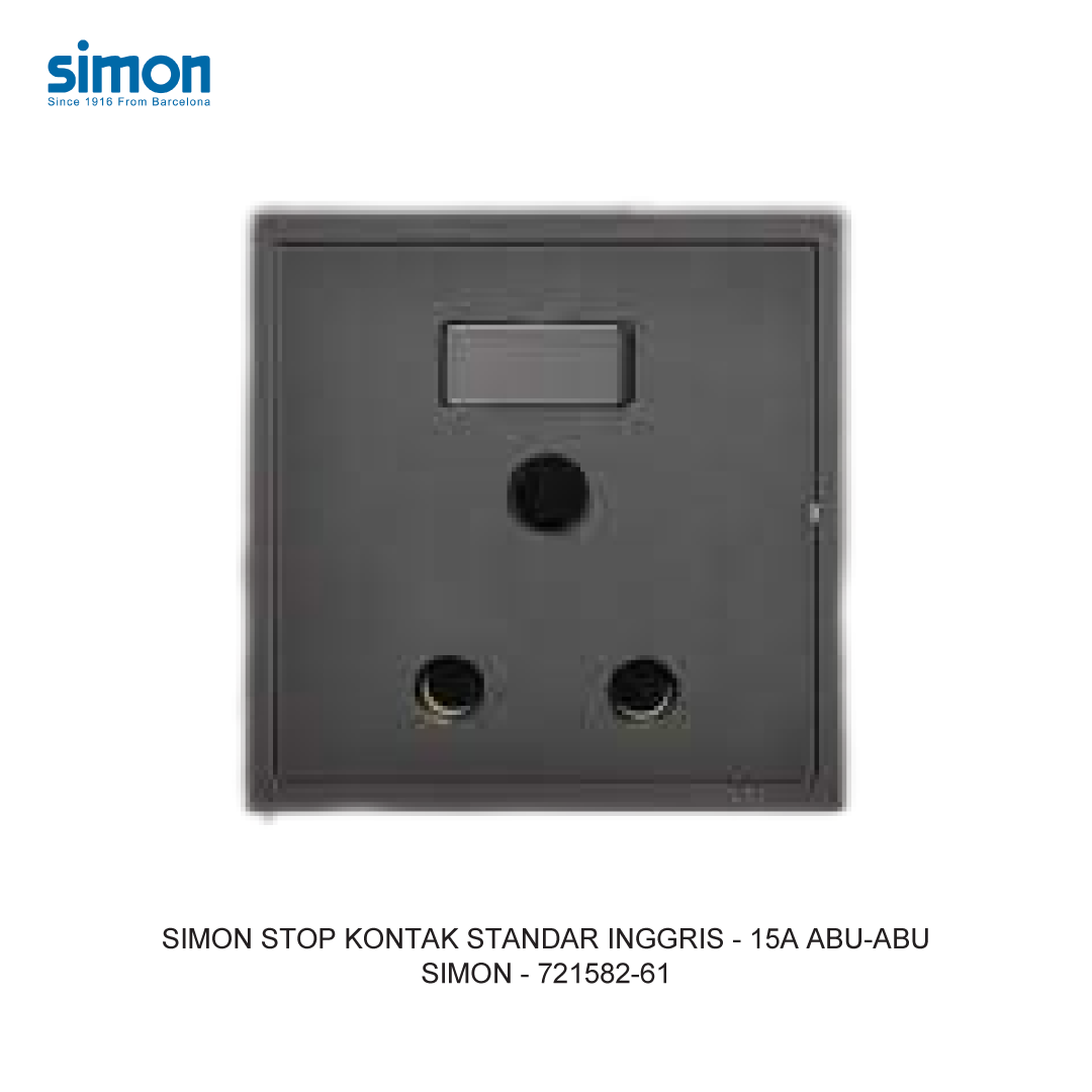 SIMON E6 BRITISH STANDARD SWITCHED SOCKET - 15A GREY