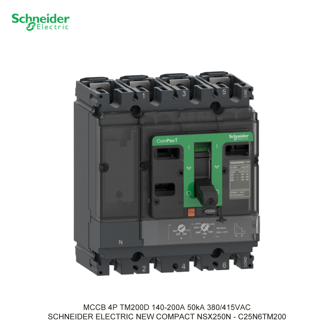 MCCB 4P TM200D 140-200A 50KA 380/415VAC