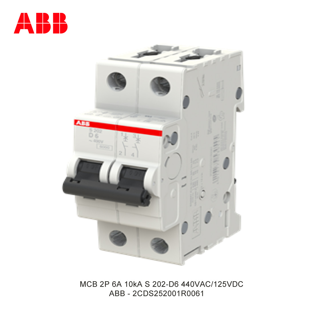 MCB 2P 6A 6kA/10kA KURVA D
