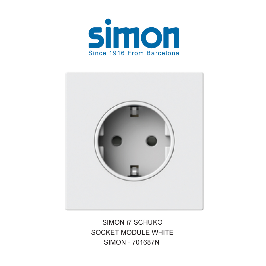 SIMON i7 STOP KONTAK SCHUKO PUTIH