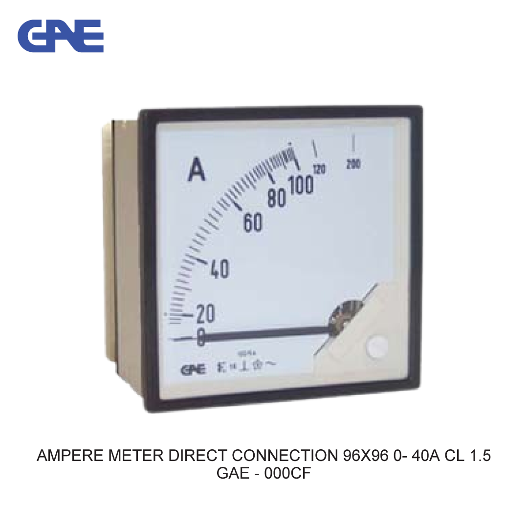 AMPERE METER DIRECT CONNECTION 96X96 0-40A CL 1.5
