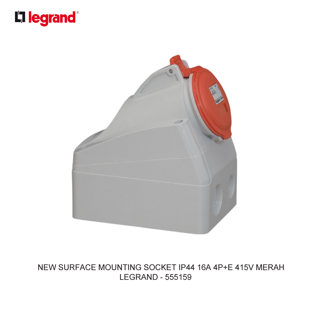 NEW SURFACE MOUNTING SOCKET IP44 16A 4P+E 415V MERAH