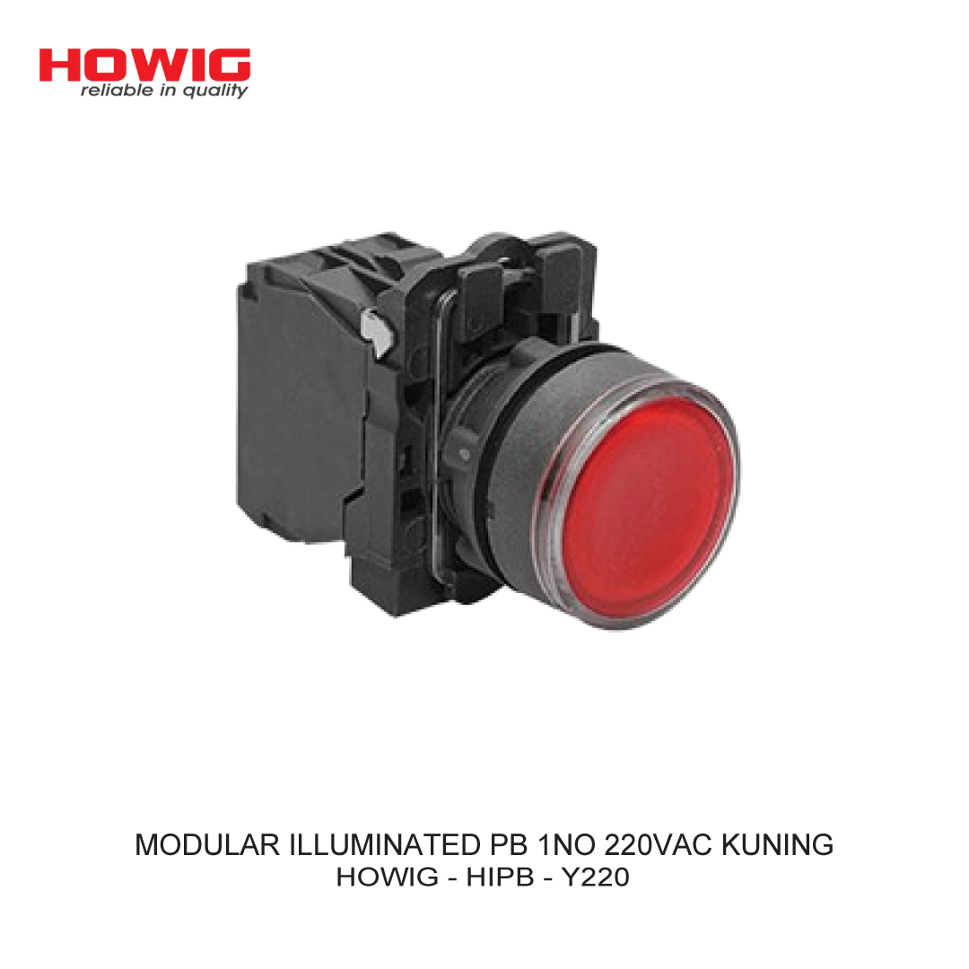 MODULAR ILLUMINATED PB 1NO 220VAC KUNING