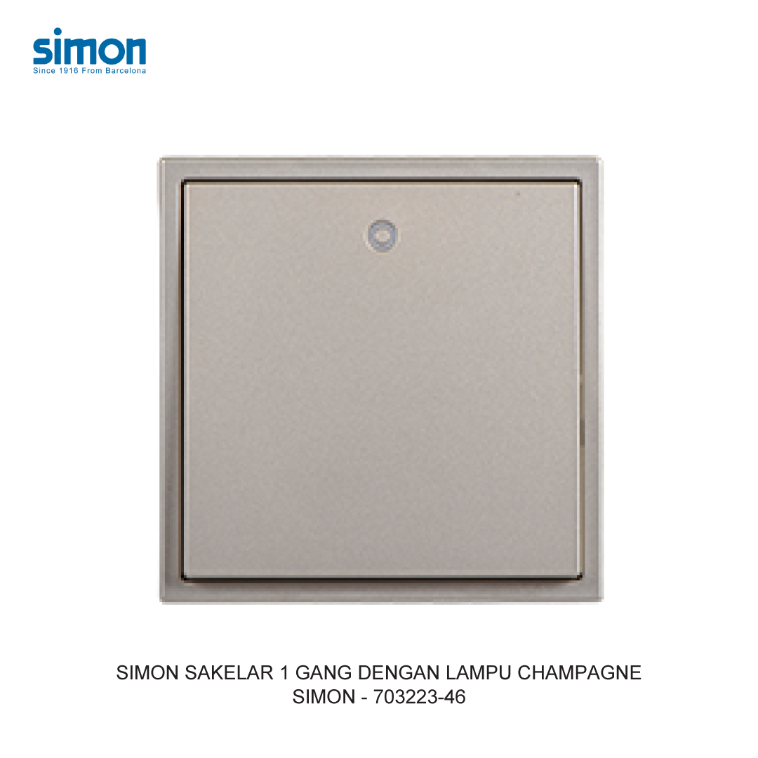SIMON i7 DOUBLE POLE SWITCH MODULE WITH LED CHAMPAGNE