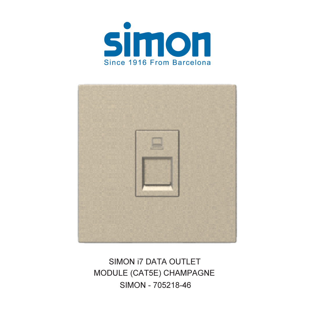 SIMON i7 STOP KONTAK DATA OUTLET CAT.6 CHAMPAGNE
