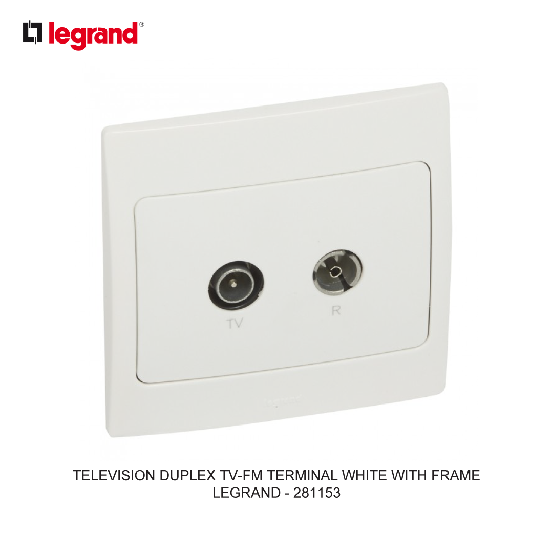 TELEVISION DUPLEX TV-FM TERMINAL WHITE WITH FRAME