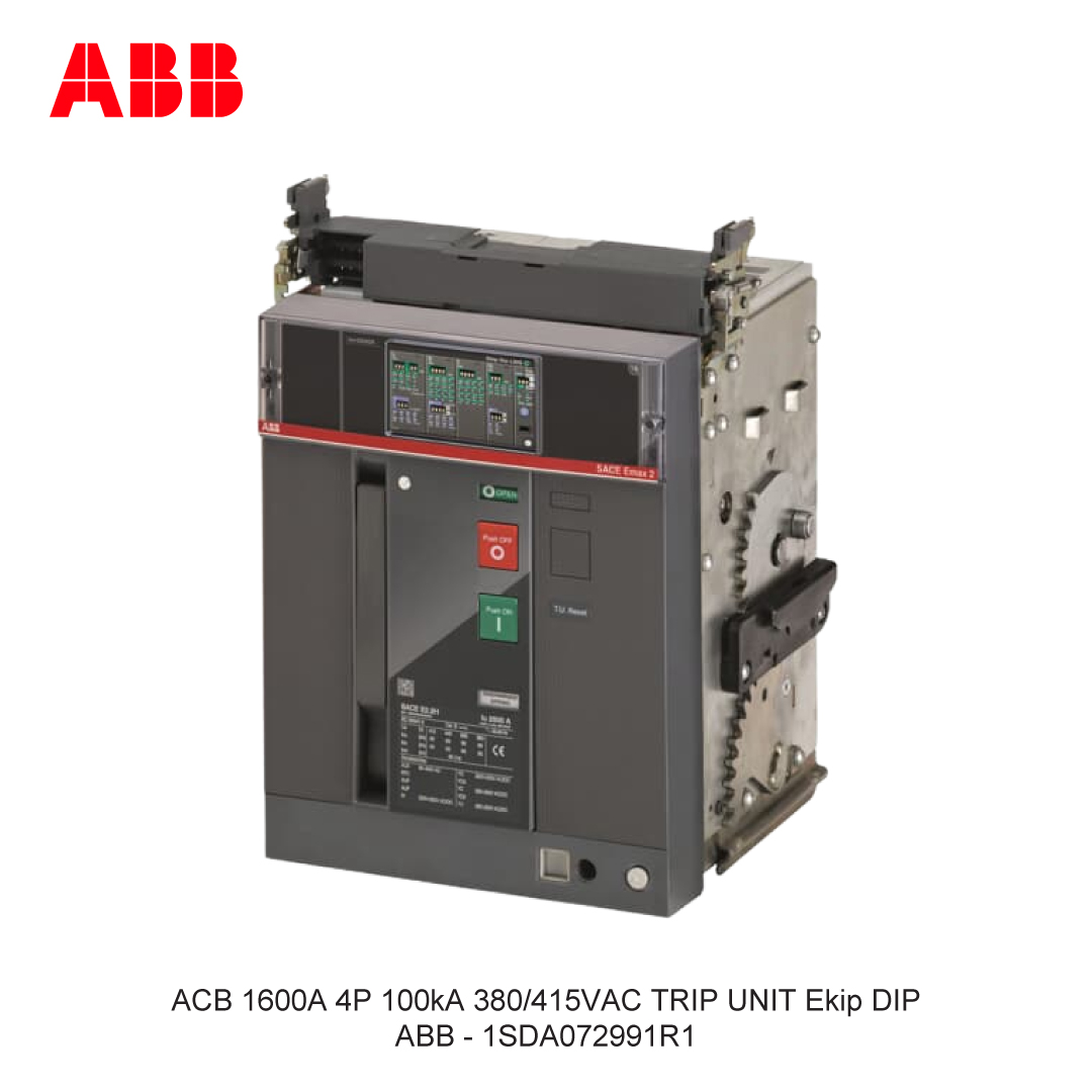 ACB 1600A 4P 100kA 380/415VAC TRIP UNIT Ekip DIP ABB