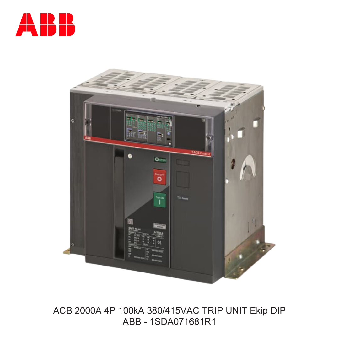 ACB 2000A 4P 100kA 380/415VAC TRIP UNIT Ekip DIP ABB