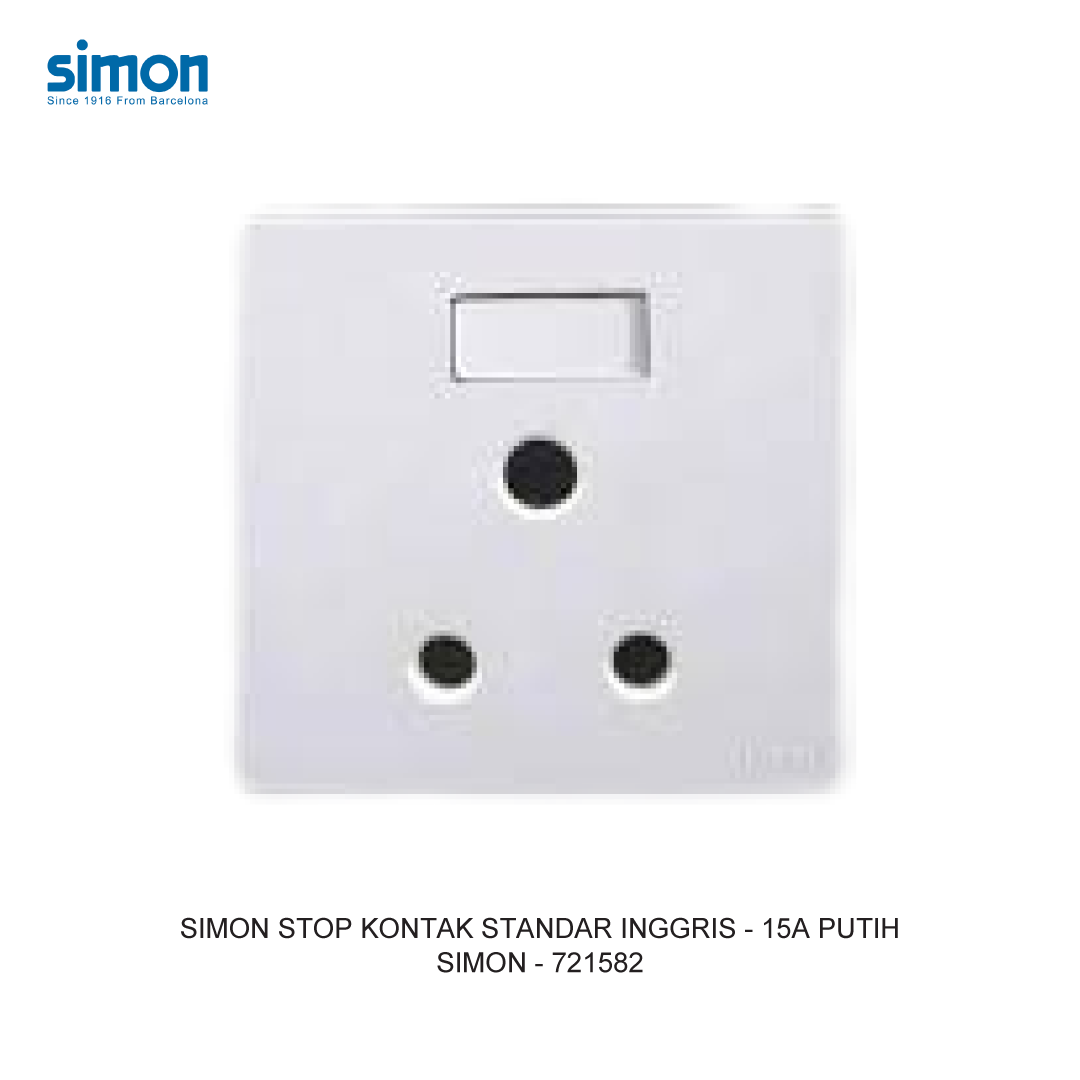 SIMON E6 BRITISH STANDARD SWITCHED SOCKET - 15A WHITE