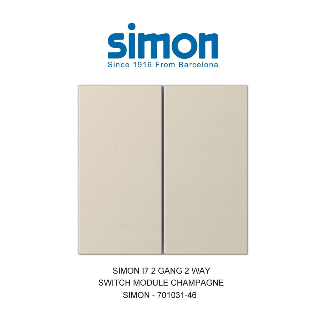 SIMON i7 2 GANG 2 WAY SWITCH MODULE CHAMPAGNE