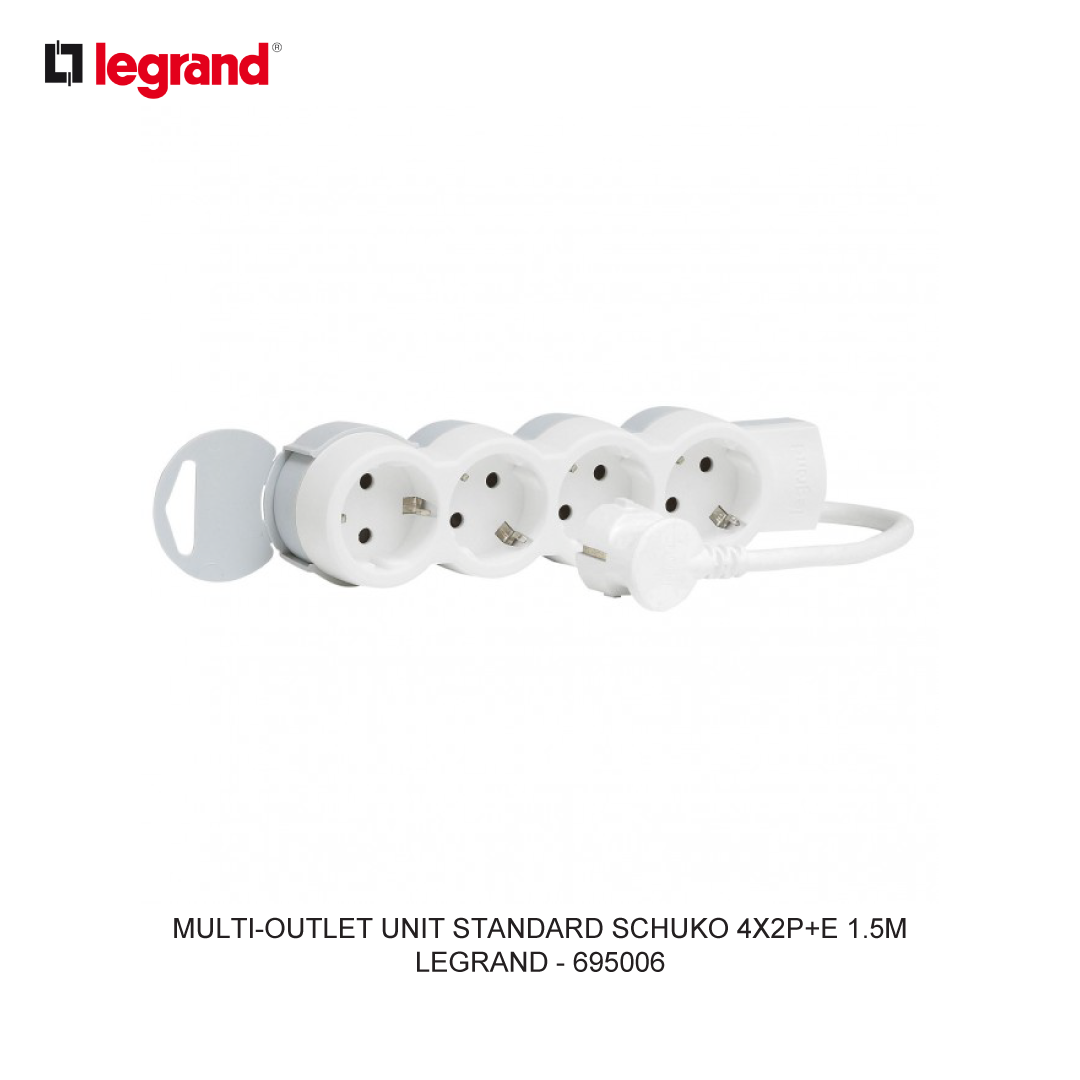 MULTI-OUTLET UNIT STANDARD SCHUKO 4X2P+E 1.5M