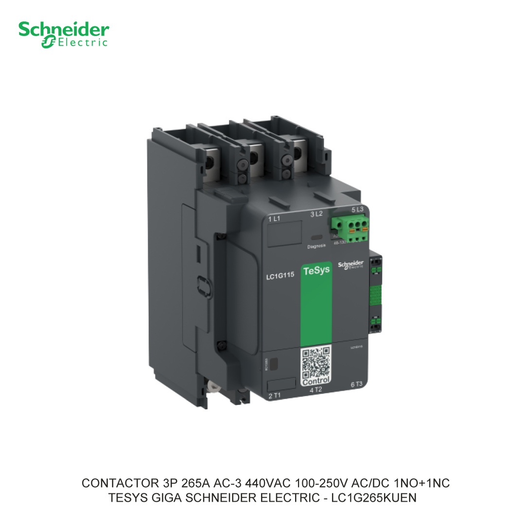 CONTACTOR 3P 265A AC-3 440VAC 100-250V AC/DC 1NO+1NC
