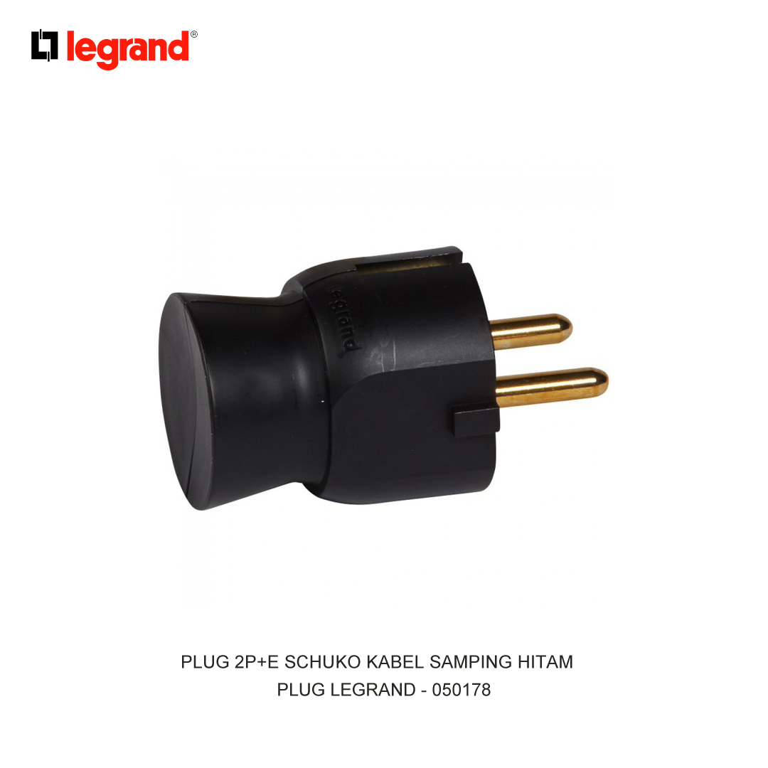 PLUG 2P+E SCHUKO SIDE HITAM