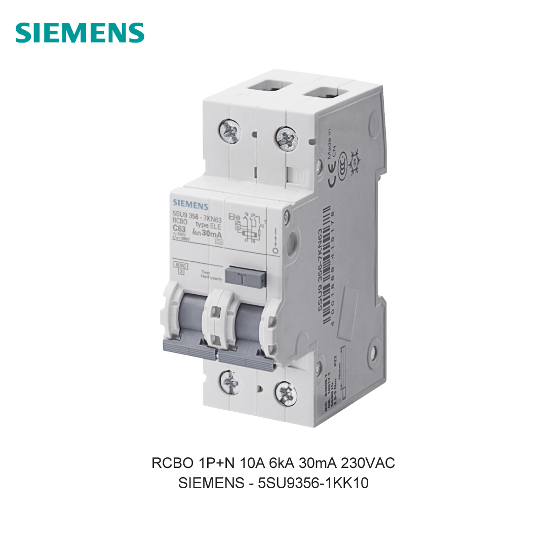 RCBO 1P+N 10A 6kA 30mA 230VAC