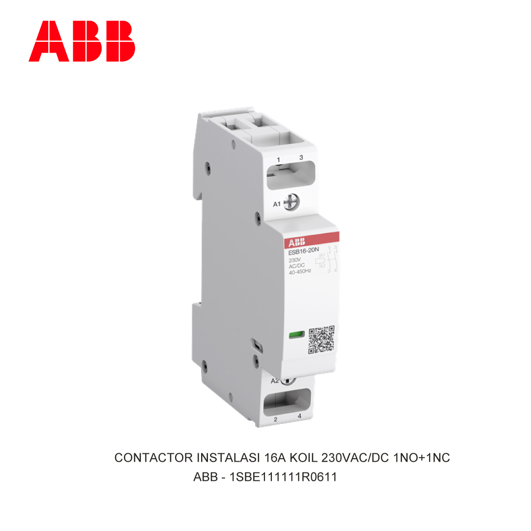 CONTACTOR INSTALASI 16A KOIL 230V AC/DC 1NO+1NC