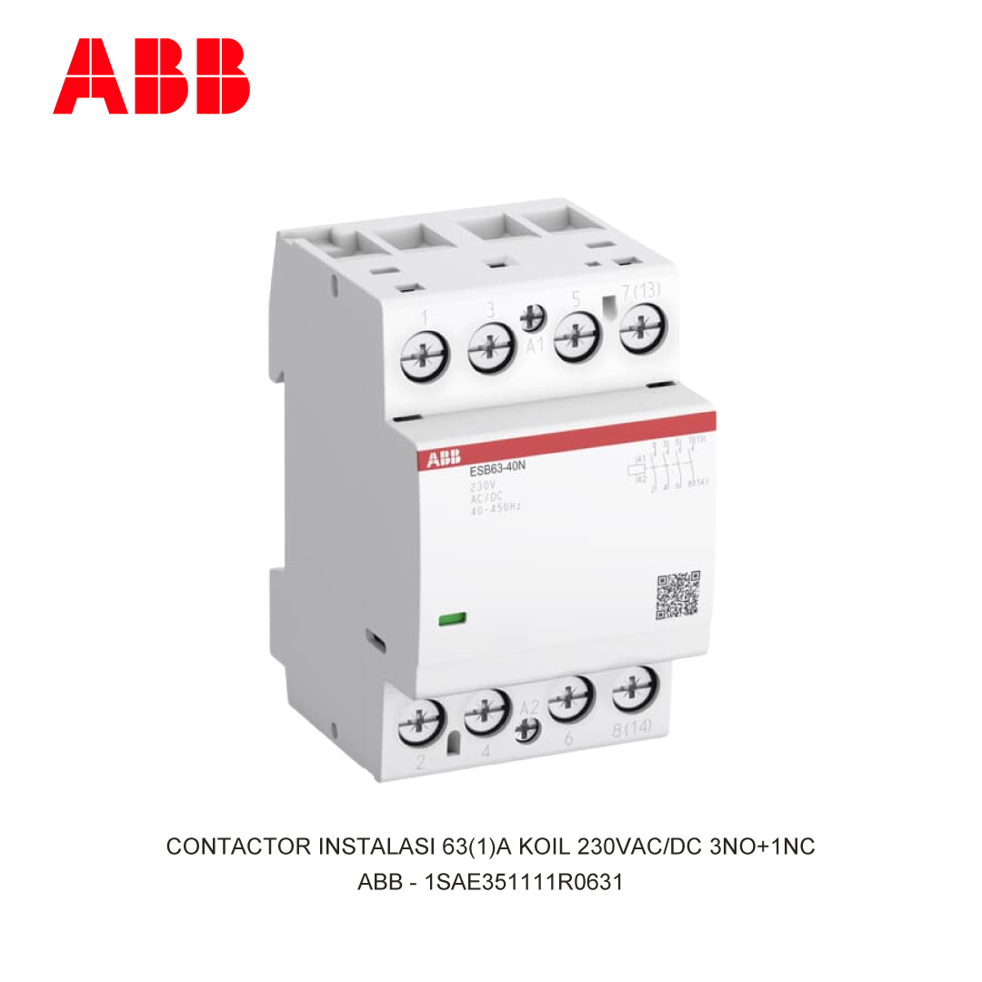 CONTACTOR INSTALASI 63(1)A KOIL 230V AC/DC 3NO+1NC