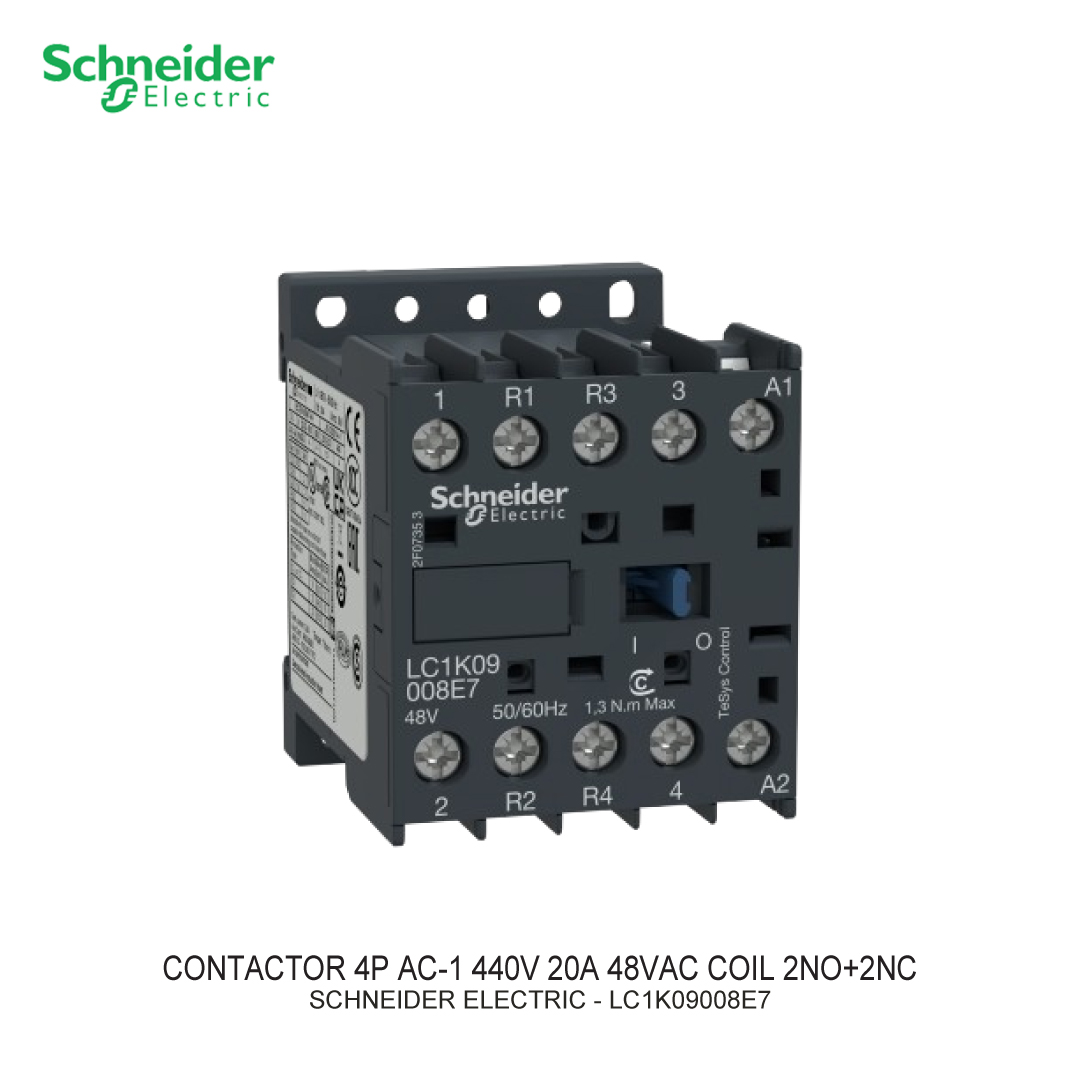 CONTACTOR 4P AC-1 440V 20A 48VAC COIL 2NO+2NC