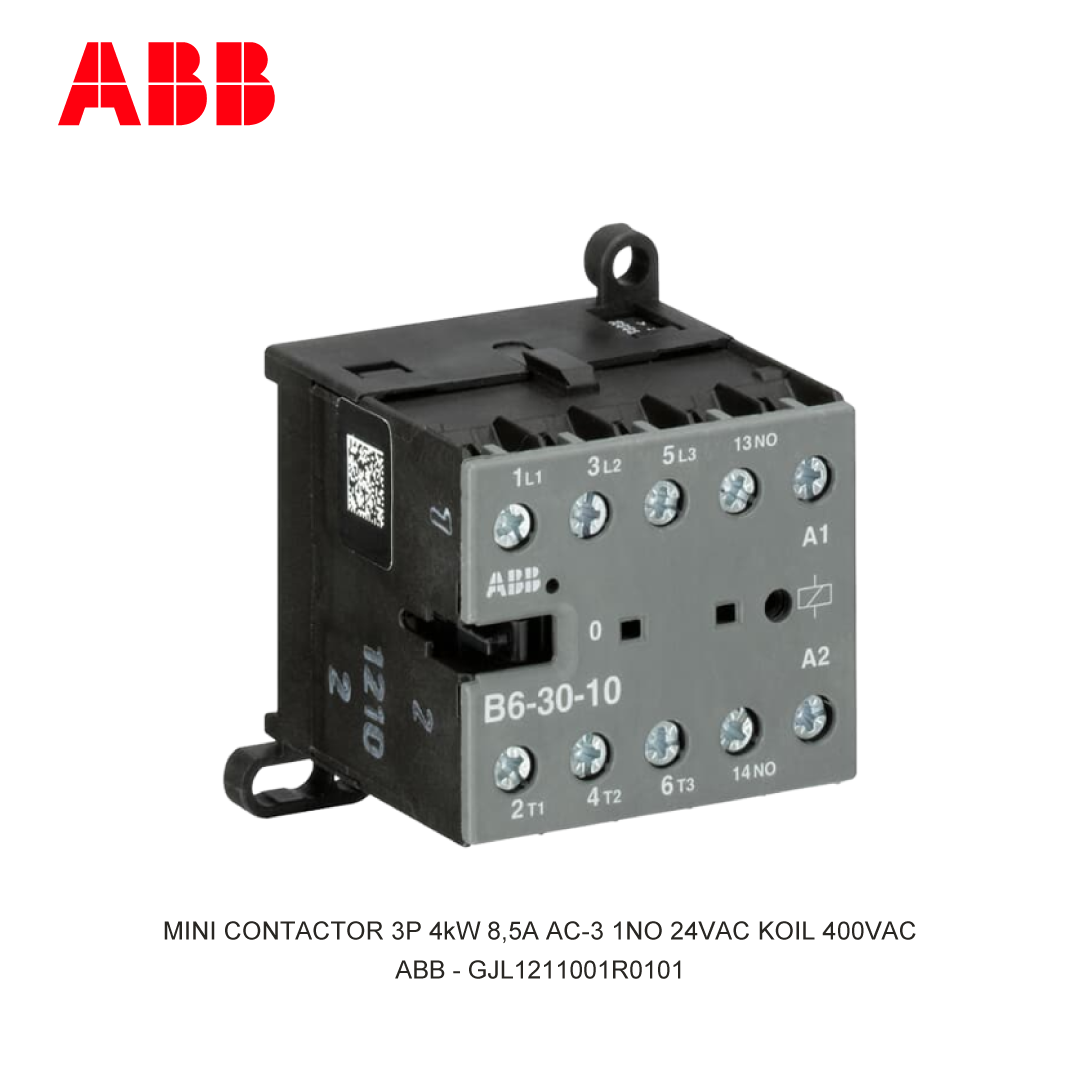 MINI KONTAKTOR 3P 4kW 8.5A AC-3 24V COIL 400VAC 1NO