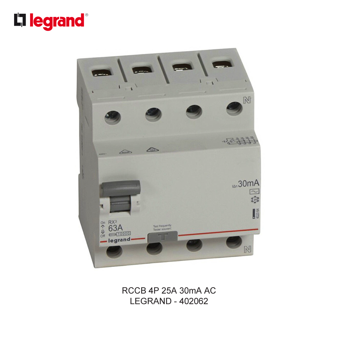 RCCB 4P 25A 30mA AC