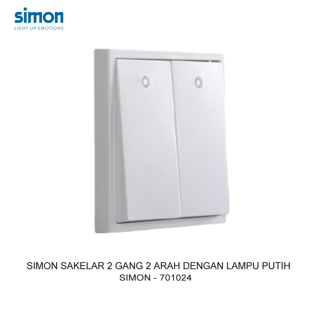 SIMON i7 2 GANG 2 WAY SWITCH MODULE WITH LED WHITE