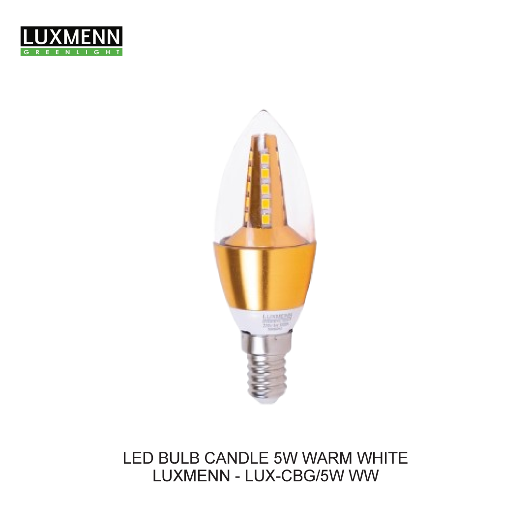 LUXMENN LAMPU BULB CANDLE 5W WARM WHITE