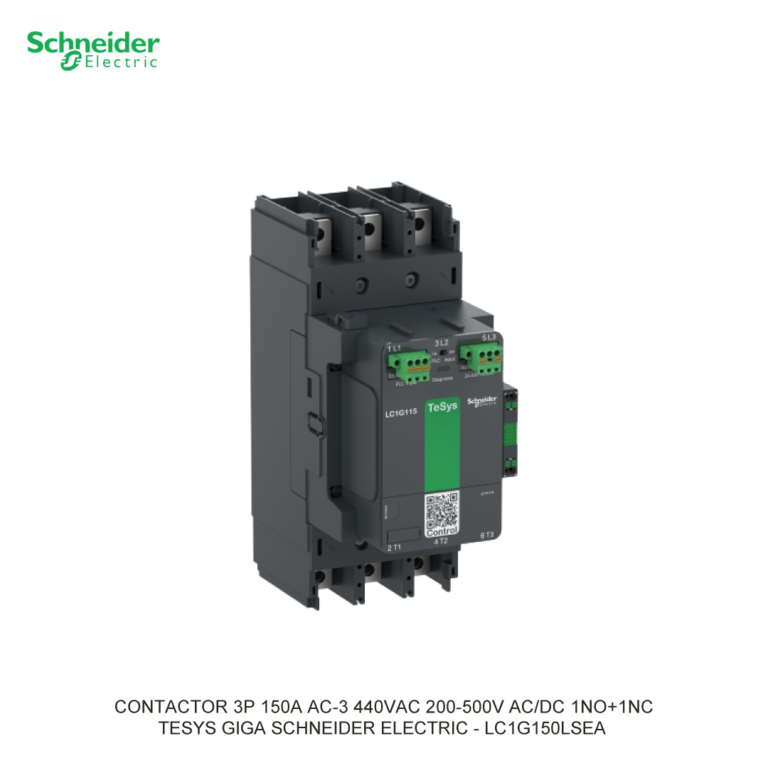 CONTACTOR 3P 150A AC-3 440VAC 200-500V AC/DC 1NO+1NC