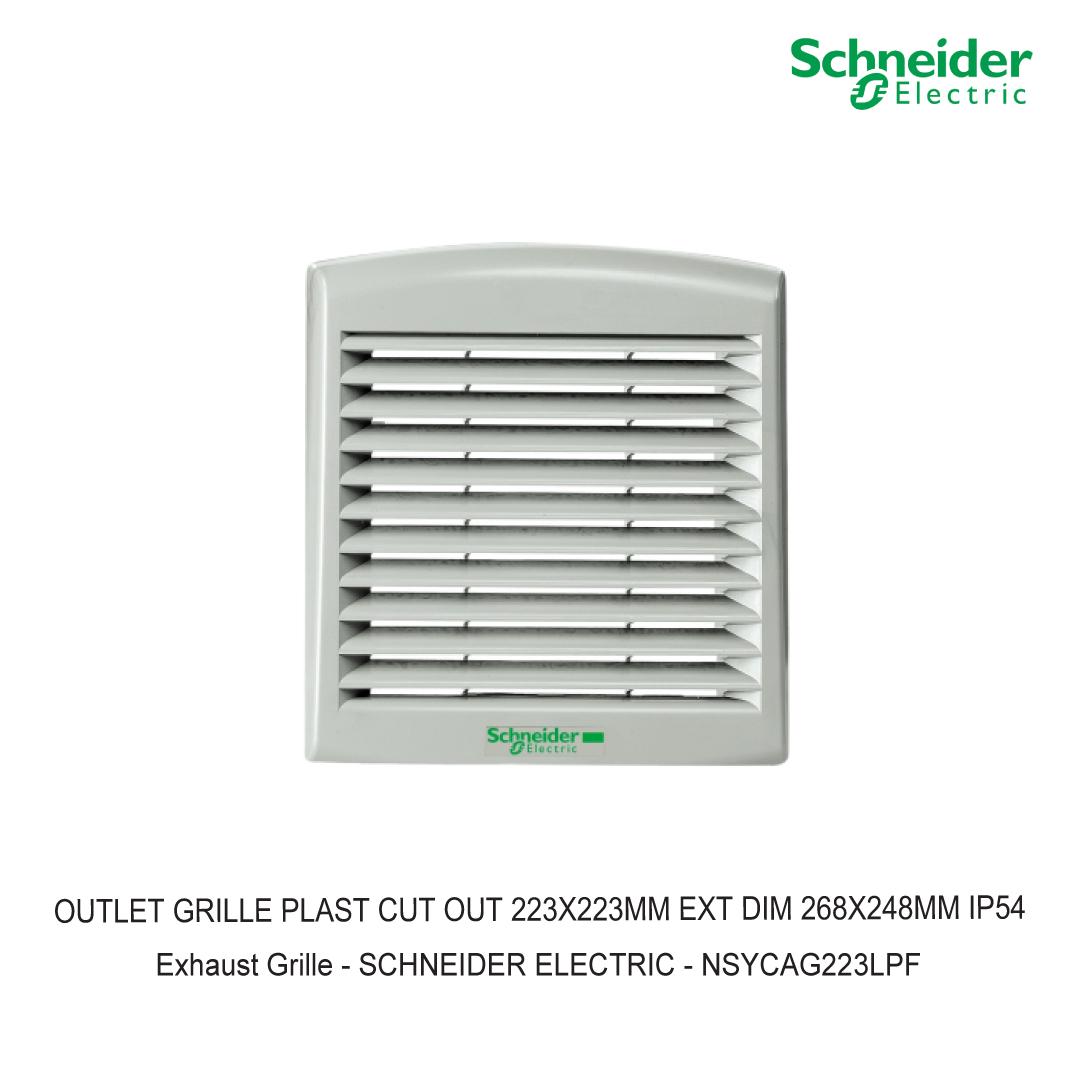 OUTLET GRILLE PLAST CUT OUT 223X223MM EXT DIM 268X248MM IP54