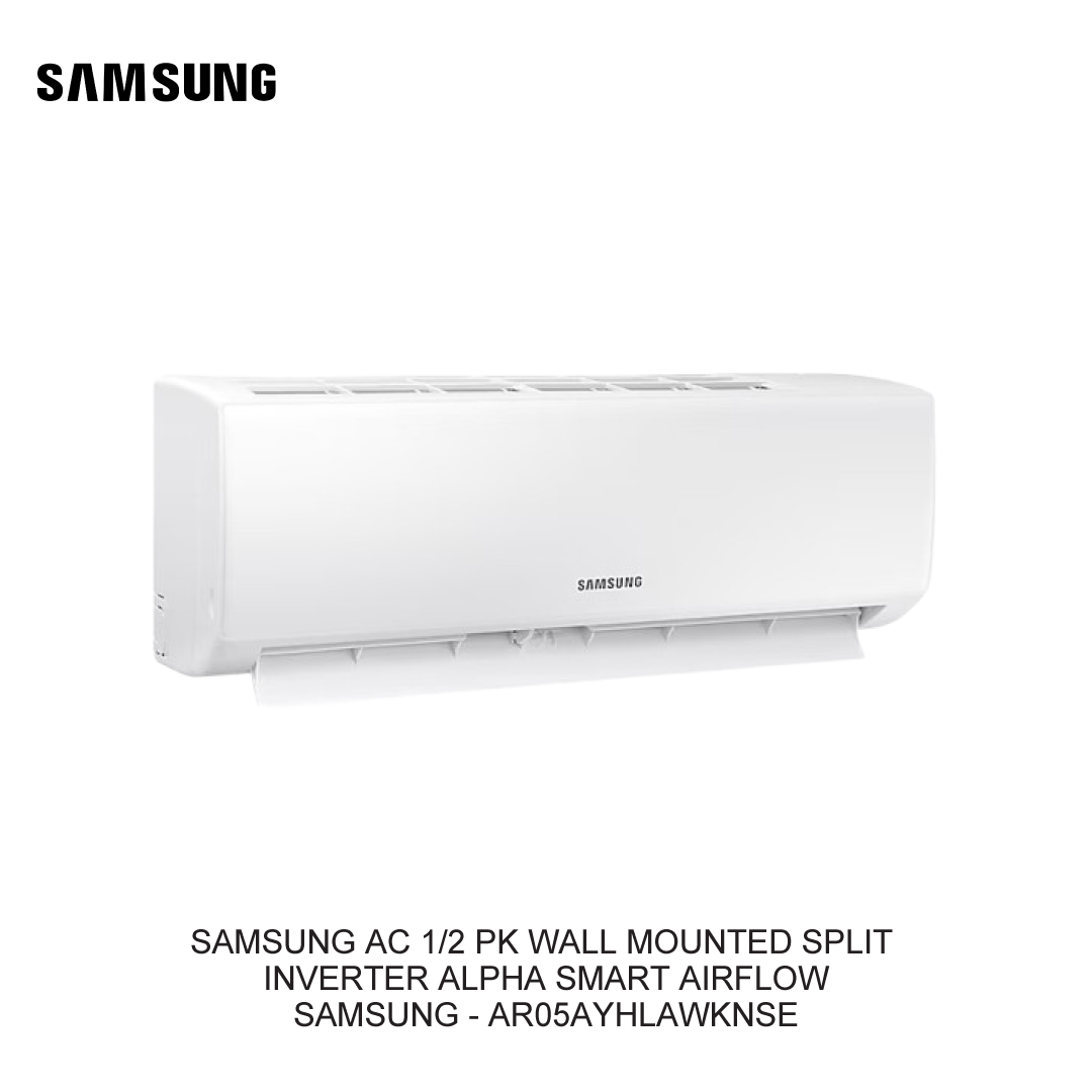 SAMSUNG AC 1/2 PK WALL MOUNTED SPLIT INVERTER ALPHA SMART AIRFLOW