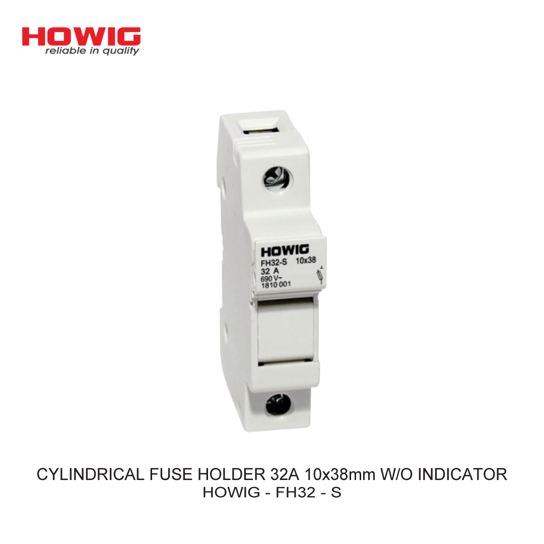 CYLINDRICAL FUSE HOLDER 32A 10x38mm W/O INDICATOR