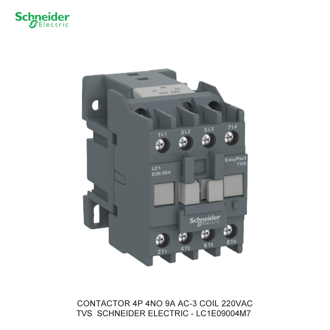CONTACTOR 4P 9A AC-3 COIL 220VAC 4NO