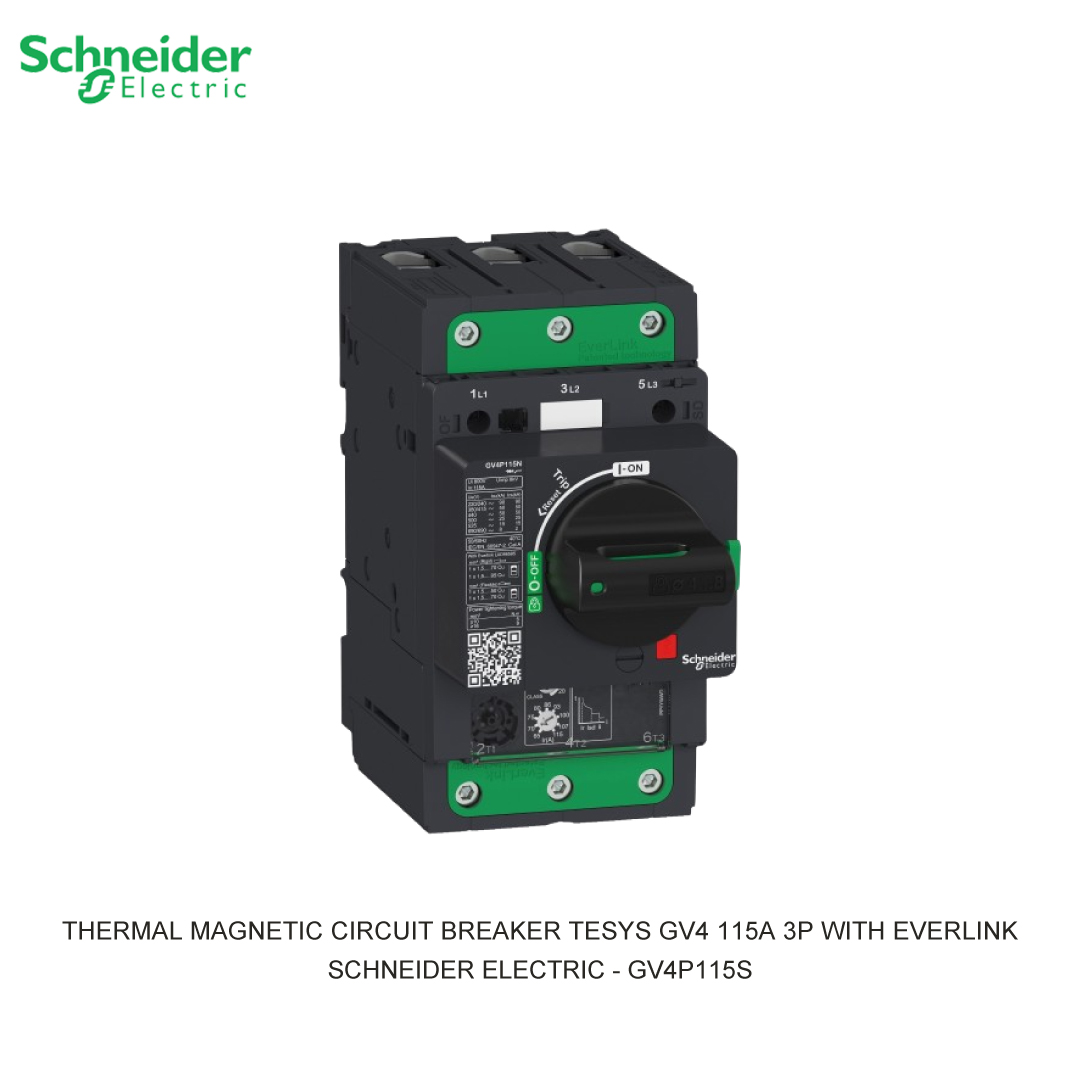 THERMAL MAGNETIC CIRCUIT BREAKER TESYS GV4 115A 3P WITH EVERLINK