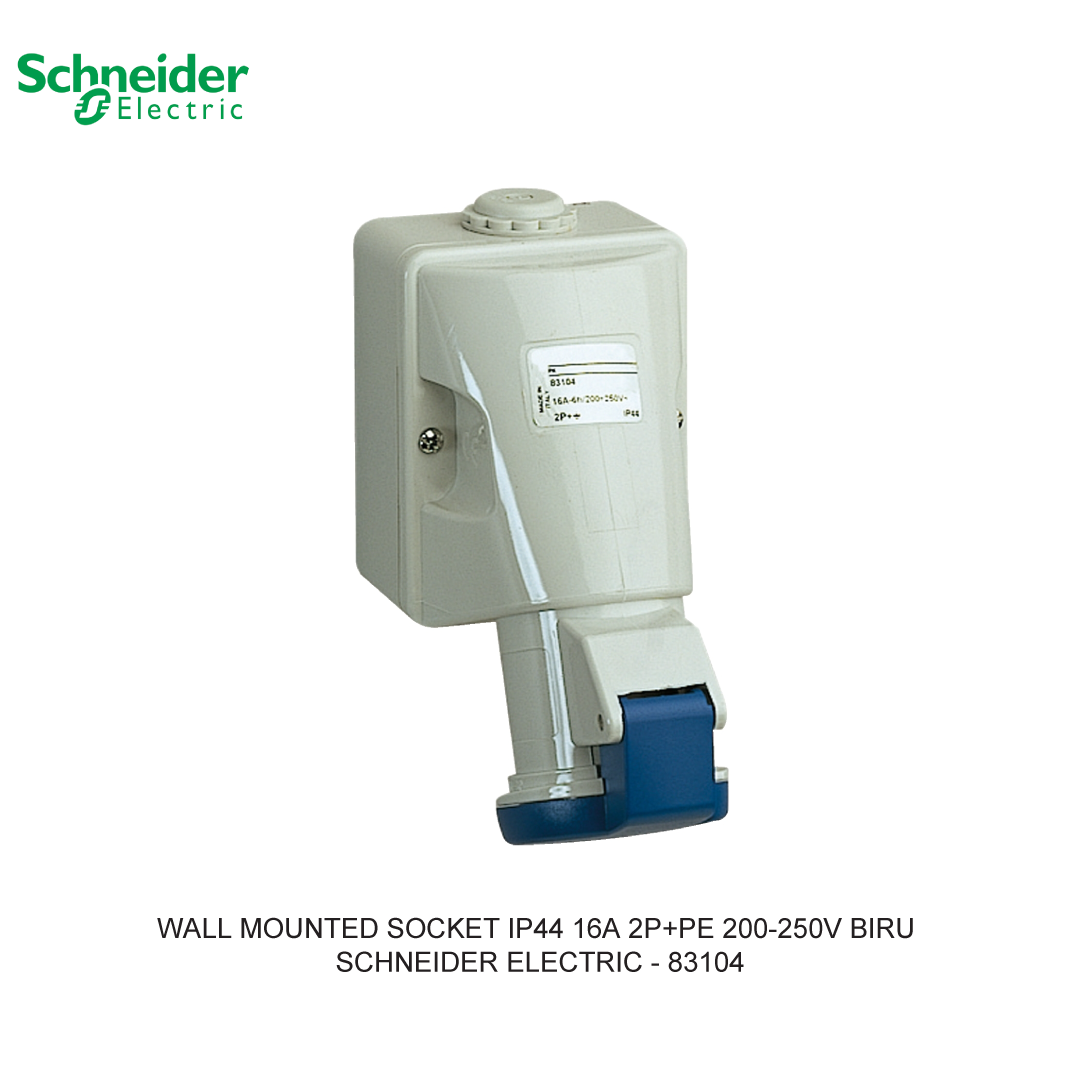 WALL MOUNTED SOCKET IP44 16A 2P+PE 200-250V BIRU