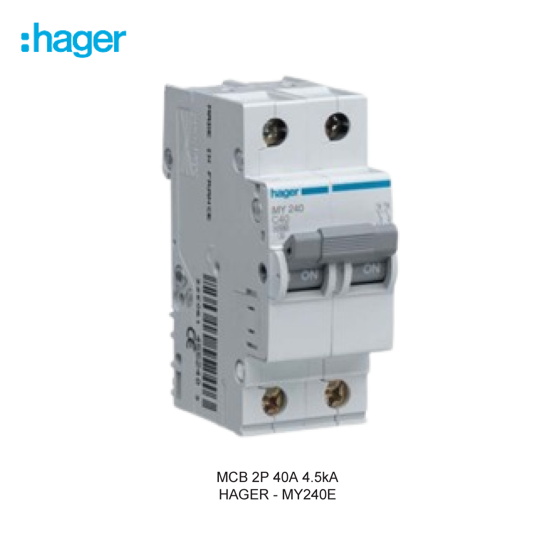HAGER MCB 2P 40A 4.5kA KURVA C