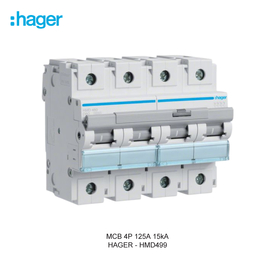 HAGER MCB 4P 125A 15kA CURVA D
